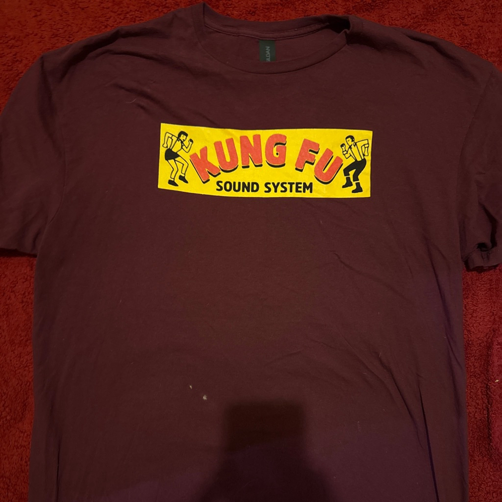 Gildan Maroon Kung Fu Sound System Short Sleeve Tee XL Skinhead Oi!